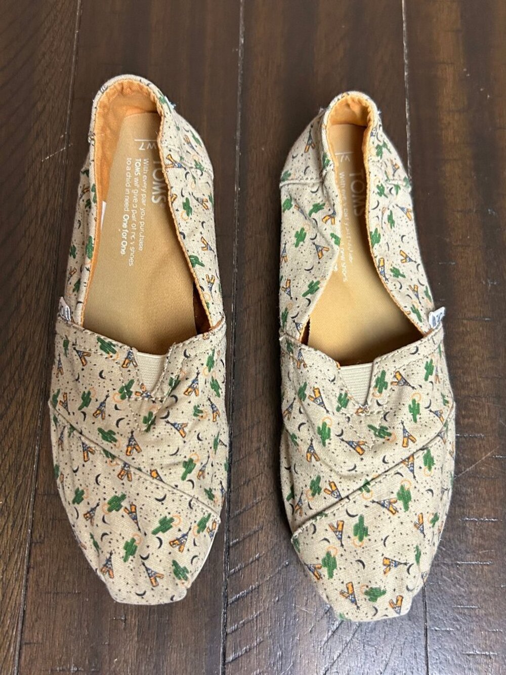 TOMS Cactus & Tipi Print Canvas Slip-Ons